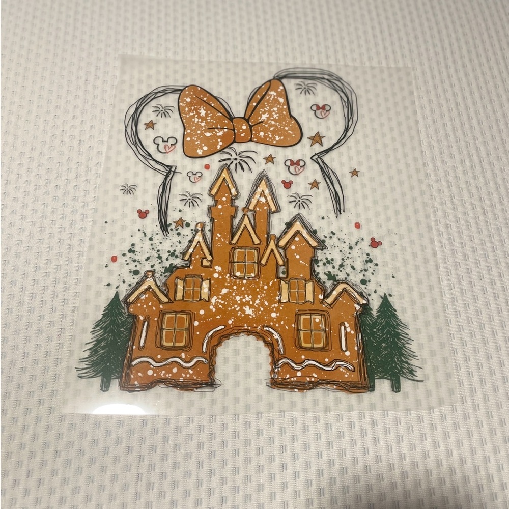 Mouse Ears Gingerbread Castle Graphic Tee with Bow
